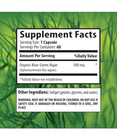 blue green algae spirulina - BLUE GREEN ALGAE 500MG from Klamath Lake - blue green algae klamath lake spirulina chlorella organic spirulina chlorella blue green algae powder 1 Bottle 60 Capsules - Buy Online on GoSupps.com