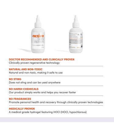 Active Skin Repair First Aid Burn Hydrogel - Natural Non-Toxic Gel for Immediate Pain Relief - 3 oz - Buy Online on GoSupps.com