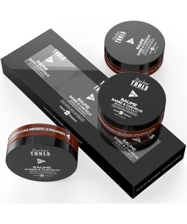 Barber Tools Beard Balm Set N 1/2/3 - 100% Natural Oils, Made in France - Nourishing & Hydrating Formula with Waxes, Butters, and Essential Oils - 3 x 30 ml - Buy Online on GoSupps.com
