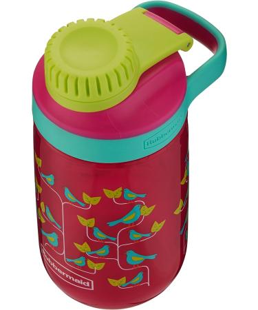 Rubbermaid Leak Proof Chug Kids Water Bottle 14 oz - Tart Pink with Birds on Vine Graphic - Buy Online on GoSupps.com