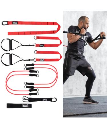 Everlast FIT Body Weight Suspension Trainer - Resistance Tubes & Anchor Strap Great for Home Gym CrossFit Pilates Fitness Full-Body Workouts Exercise & Home Gym Accessories