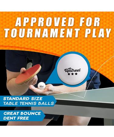 Upstreet Professional Ping Pong Paddles Set for Indoor and Outdoor Recreational Games - Black Ping Pong Balls Included - Buy Online on GoSupps.com