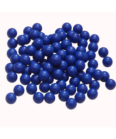 100 Rounds Solid Nylon 50 Cal. Paintballs 50 Cal Rubber Balls Ammo for Tr50 Reusable .50 Caliber Hard Plastic Projectiles for Self Defense Blue