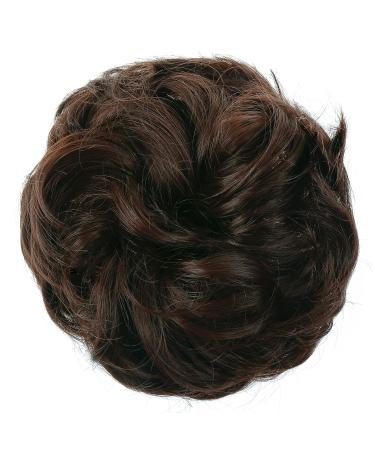 Juikoumn Dark Brown Messy Bun Hair Piece 100% Human Hair | Curly Hair Extensions Scrunchies Updo for Women and Girls - Buy Online on GoSupps.com