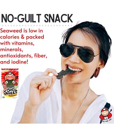 Tao Kae Noi Big Crispy Seaweed Snack Sheets | Spicy Thai Nori Chips | Healthy Snacks for Kids & Adults | 12 Individually Wrapped Sheets, 3.2g - Buy Online on GoSupps.com