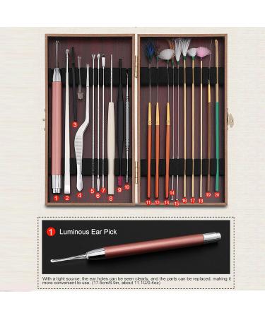 20pcs Stainless Steel Earwax Remover Kit Ear Wax Removal Spoon Curette Tweezers Cleaning Tool Storage Box Ear Picking Tools Retro Copper Buckle Earwax Removal Aid - Buy Online on GoSupps.com
