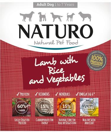 Naturo - Adult Dog Food with Lamb Rice and Vegetables - Pack of 7 x 400 g - Total 2800 g - Buy Online on GoSupps.com