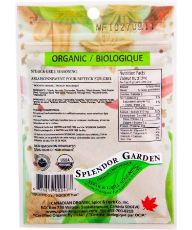Splendor Garden organic Steak & Grill Seasoning 35.0 Gram 35 g (Pack of 1) - Buy Online on GoSupps.com