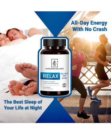 OMISSANDI-Wellness Relax Adrenal Support Supplement - Dr. Ian Stern Formulated - Manages Stress Promotes Deep Sleep Improves Mood-W/Holy Basil Zinc L-Theanine & More Vegan Made in USA - 60 Caps - Buy Online on GoSupps.com