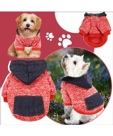 Waterproof Winter Dog Coat - Warm Jacket & Fleece Sweater for Puppies & Small Dogs - Autumn Pet Clothing (1107debkb-Red L) - Buy Online on GoSupps.com