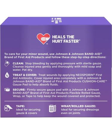 Band-Aid Brand Cushion Care Sterile Gauze Pads - 25 ct - Small 2x2 inch First Aid Dressing Pads for Minor Cuts, Scrapes, and Burns - Buy Online on GoSupps.com