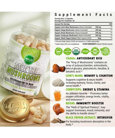 Maju Superfoods Mental Mushrooms Black Seed Oil and Sea Moss Capsules Bundle - Buy Online on GoSupps.com