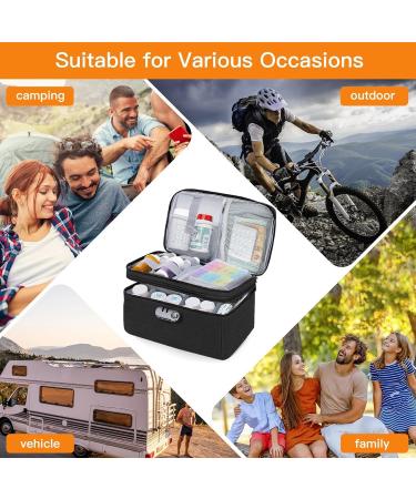 Travel Medicine Organizer Bag with Combination Lock - Lockable Pill Bottle & Prescription Medication Storage Solution - Buy Online on GoSupps.com