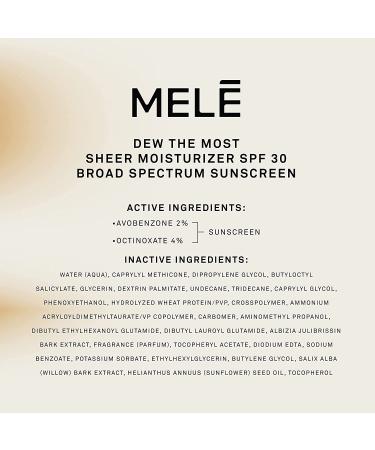 MELE Dew Moisturizer SPF 30 | Broad Spectrum UVA/UVB Protection | 24-Hour Hydration | 1 oz - Buy Online on GoSupps.com