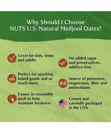 Natural Medjool Dates - Juicy, Sweet & Preservative-Free (2 lbs) | Grown in California - Buy Online on GoSupps.com