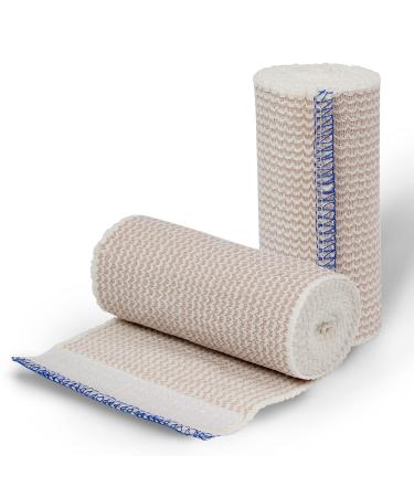 D&H Medical Elastic Bandage Wrap - Premium Elastic Bandages with Velcro Closure Compression Bandage for Wrist Ankle & Foot (2 Count (Pack of 1))