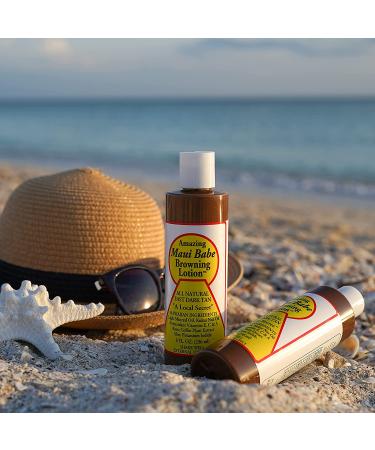Maui Babe Browning Lotion 8oz (2 Pack) + Ecoholid Cosmetic Bag - Sun & Indoor Tanning Suntan Lotion - Buy Online on GoSupps.com
