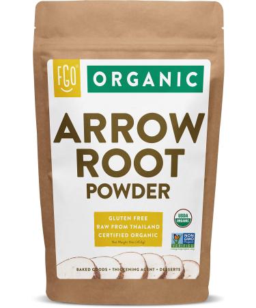 Organic Arrowroot Powder (Flour) | 16oz Resealable Kraft Bag (1lb) | 100% Raw From Thailand | by FGO 16 Ounce (Pack of 1)