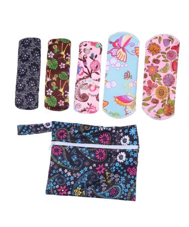 Heallily 1 Set Reusable Sanitary Pads Charcoal Fiber Sanitary Napkin towels washable menstrual pad with bag for women girls