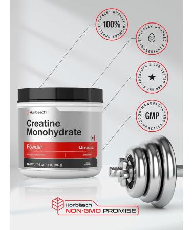 Horb ach Creatine Monohydrate Powder | 17.6oz | Micronized Unflavored Vegetarian Non-GMO Gluten Free | International Shipping Available - Buy Online on GoSupps.com
