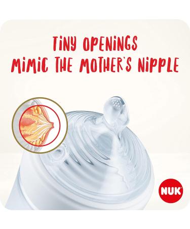 NUK Nature Sense Baby Bottles 260ml 0-6 Months | Anti-Colic Vent | BPA-Free | Grey & White | Pack of 3 - Buy Online on GoSupps.com