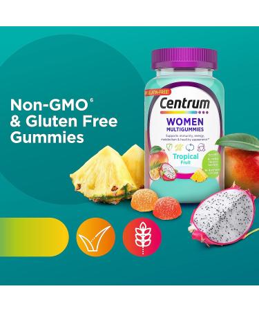 Centrum Women's Multivitamin Gummies - Tropical Fruit Flavors - 100 Count - Buy Online on GoSupps.com