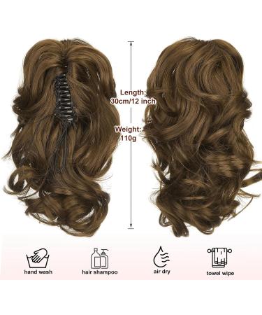 Dcbaboo Short Ponytail Extension Curly 12inch Claw Clip in Ponytail Hair Extensions Long Wavy Synthetic Pony tails Natural Wave One Piece Hairpiece Fake Ponytail for Women Ash Brown 12 inch 110g Ash Brown - Buy Online on GoSupps.com