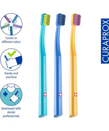 Curaprox Toothbrush CS Smart Trio Pack - 3 x Soft Small Head Toothbrush for Adults with 7600 CUREN Filaments - Curaprox Manual Toothbrush - Buy Online on GoSupps.com