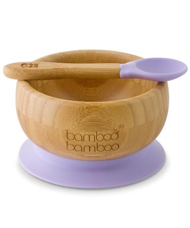 bamboo bamboo Baby and Toddler Suction Bowl Set for Feeding and Weaning | Outstanding Suction | Bamboo Baby Suction Bowls with Matching Spoon Set from 6 Months Lilac