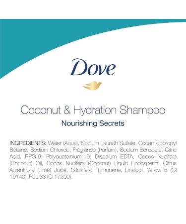 Dove Coconut Hydrating Shampoo 12 oz - Pack of 6 | Nourishing Daily Use Shampoo for Dry Hair with Lime Scent - Buy Online on GoSupps.com