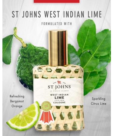 St Johns West Indian Lime Cologne | Refreshing Caribbean Citrus Cologne for Men | Citrus Cologne Mens Fragrance | (4 oz spray) cologne for men - Buy Online on GoSupps.com