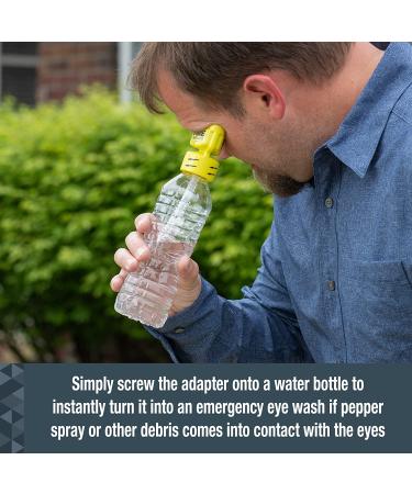 SABRE Eye Wash Adapter - Water Bottle Eye Wash Device - Flushes Contaminants - Yellow 2.4 oz - Buy Online on GoSupps.com