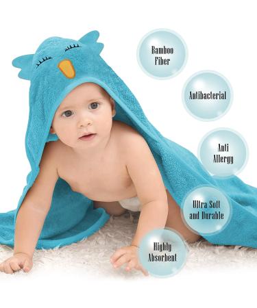 Cute Castle 2 Pack Bamboo Hooded Baby Towel & Washcloths - Soft & Absorbent Bath Towel for Newborns - Natural Baby Stuff for Boys & Girls (Elephant & Bird) - Buy Online on GoSupps.com