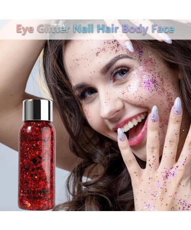  bellv Glitter Liquid Eyeshadow | Glitter Gel Mermaid Face - Waterproof Long Lasting Face & Hair - Holographic Cosmetic Accessory for Concert Festival Bellv - Buy Online on GoSupps.com