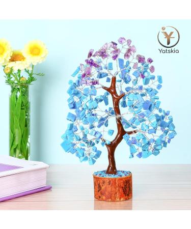 YATSKIA Crystal Tree - Turquoise and Amethyst Gemstone Tree of Life for Spiritual Decor and Good Luck Charms - Buy Online on GoSupps.com
