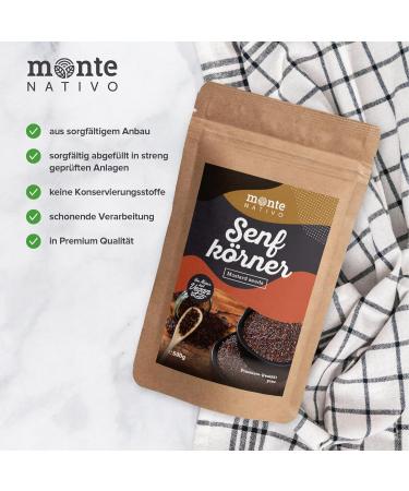 Mustard Seeds Monte Nativo (500g) - Black Mustard Seeds for Cooking - ustard Seeds for Dressings Sauces Dips - Black Mustard - Dried Spices - Buy Online on GoSupps.com