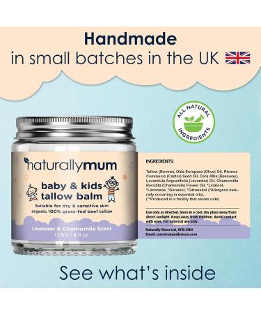 NaturallyMum Baby & Kids Tallow Balm | All-Natural Organic Grass Fed Beef Tallow | Moisturizing Cream | For Dry & Sensitive Skin | All in One Skincare Solution | 4.2 fl oz - Buy Online on GoSupps.com