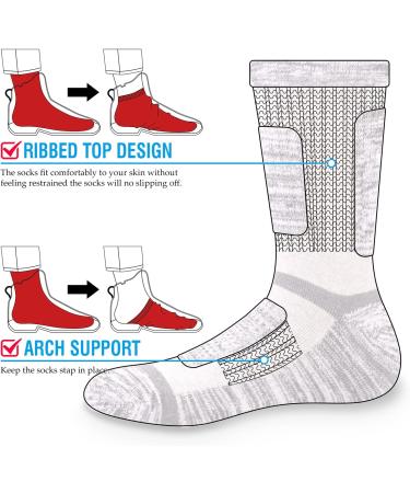 YUEDGE Women's Hiking Socks - Moisture Wicking Cotton, Cushioned Athletic Sports Socks (5 Pack) - Buy Online on GoSupps.com