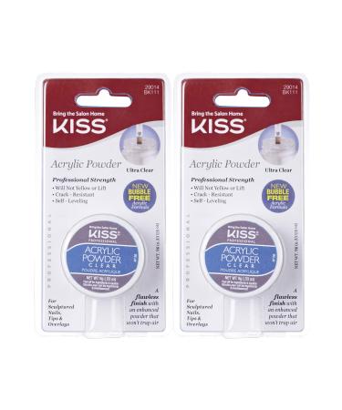 Kiss Acrylic Powder Clear 0.33 Ounce (2 PACK)