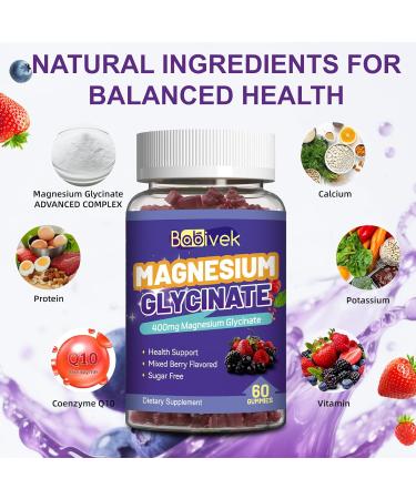 Magnesium Glycinate Gummies with Calcium CoQ10 Potassium & Vitamins D & B6 Sugar-Free Vegan Chewable Supplement for Sleep Muscle Relaxation Bone & Immune Support 60 Gummies 30-Day Supply - Buy Online on GoSupps.com