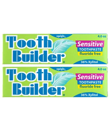 Squigle Tooth Builder SLS Free Toothpaste (Stops Tooth Sensitivity) Prevents Canker Sores Cavities Perioral Dermatitis Bad Breath Chapped Lips - 2 Pack