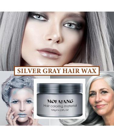 Silver Gray Hair Wax Pomade - Long Lasting Washable Temporary Color for Party Cosplay & Date | Non-Greasy Matte Styling Wax - Buy Online on GoSupps.com