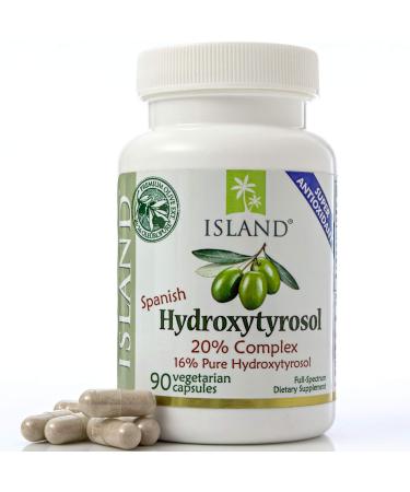 20% Hydroxytyrosol Complex Olive Fruit Extract - Super Strength 100% Grown & Extracted in Spain. 100 mg, 90 Capsules. from Island Nutrition, The Maker of Real European Olive Leaf Extract.