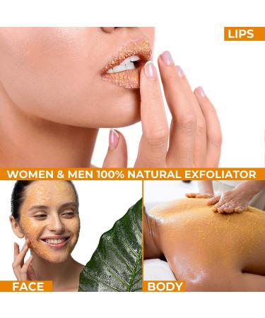 O Naturals Papaya & Brown Sugar Body Scrub - Natural Exfoliator for Women, Cellulite Remover & Moisturizing Polish (8.45oz) - Buy Online on GoSupps.com