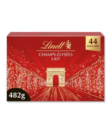 Lindt - Box CHAMPS-ÉLYSÉES Milk - Assorted Milk Chocolates - Pralines, Crispy and Smooth - Ideal for Christmas, 482g