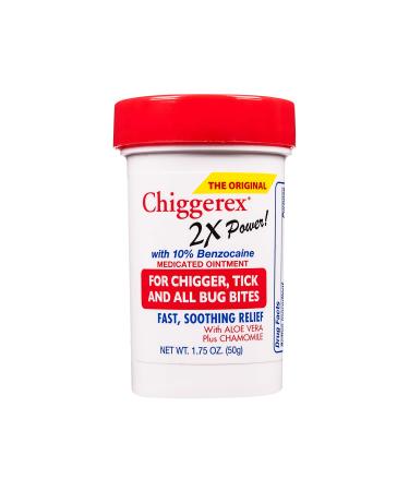 Chiggerex 2X Power Medicated Ointment with 10% Benzocaine, 1.75 Oz