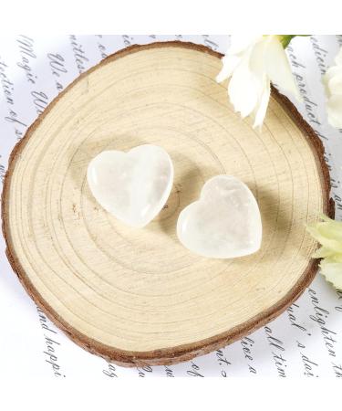 SoulNioi White Crystal Heart Stone Mini Love Pocket Stones - Set of 2 | Tumbled Worry Stone for Reiki Meditation Therapy and Stress Relief | Healing Crystals for Home Decor - 20mm - Buy Online on GoSupps.com