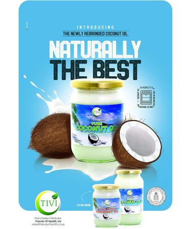 TIVI Organic Refined Coconut Oil 500ml - Hair, Skin, Body, Cooking, Baking - Vegetarian Vegan - Buy Online on GoSupps.com