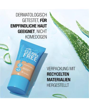 Manhattan Clean & Free Skin Tint Fb. 46 Soft Chocolate Vegan Moisturizing Makeup 30 ml - Buy Online on GoSupps.com