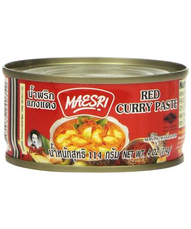 Maesri Thai Red Curry Paste - 4 oz (Pack of 4)
